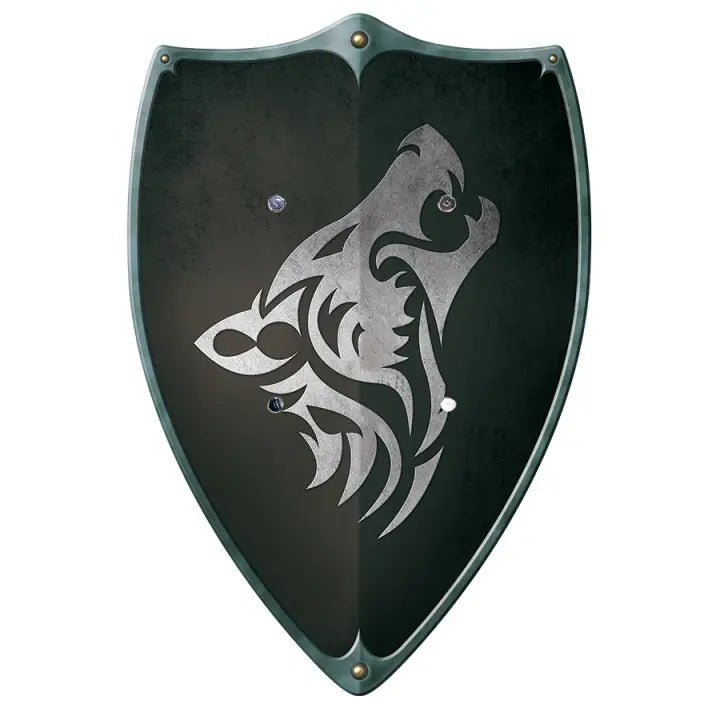 Wooden Play Buckler Shield - Black Knight - wood, leather Wooden Toys for open-ended play - Title: Default Title