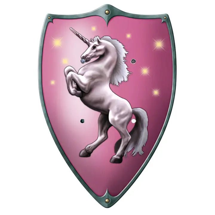Wooden Play Buckler Shield - Unicorn, Pink - wood, leather Wooden Toys for open-ended play - Title: Default Title
