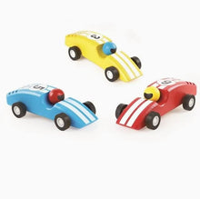 Wooden Racing Cars - Pin Toys - wood, natural, rubber Wooden Toys for open-ended play - Color: yellow-2
