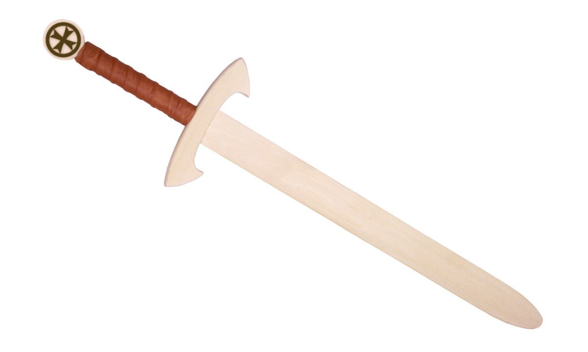 Wooden Sword - Knights Templar - wood, leather Dress Up for open-ended play - Title: Default Title
