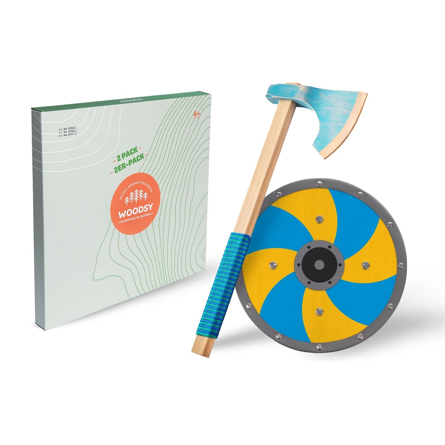 Wooden Viking Axe and Shield Set by Woodsy - wood Wooden Toys for open-ended play - Title: Default Title