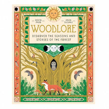 Book cover of 'Woodlore' with forest-themed illustrations and a fox.