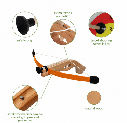 Woodsy Children's Handbow with 3 Bolts, Quiver and Target