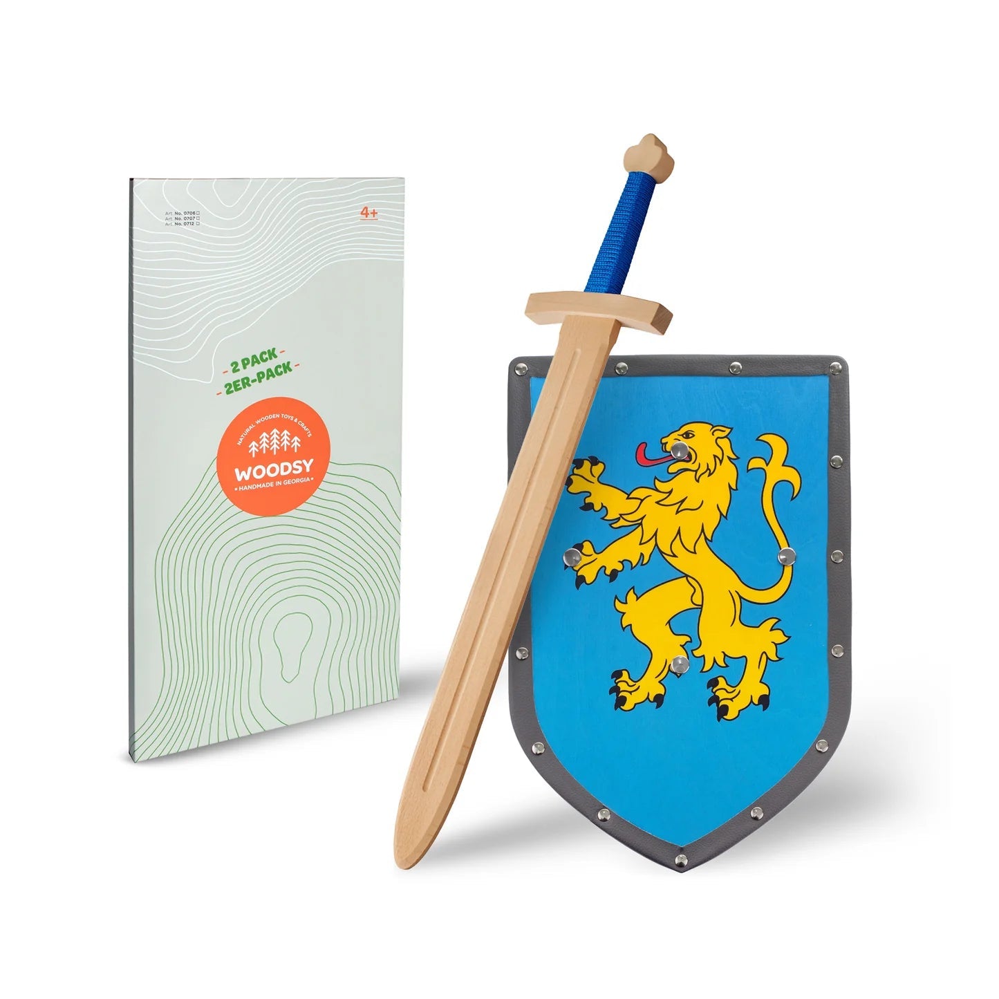 Woodsy Double-edged Sword with Lion Shield - wood Wooden Toys for open-ended play - Title: Default Title