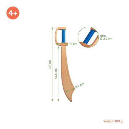 Woodsy Pirate Sword with Eye Patch - wood Wooden Toys for open-ended play - Title: Default Title
