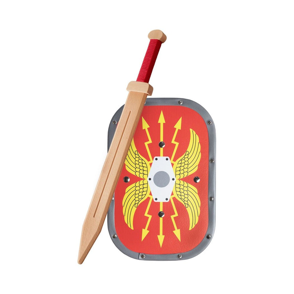 Woodsy Roman Sword and Shield Set - wood Wooden Toys for open-ended play - Title: Default Title