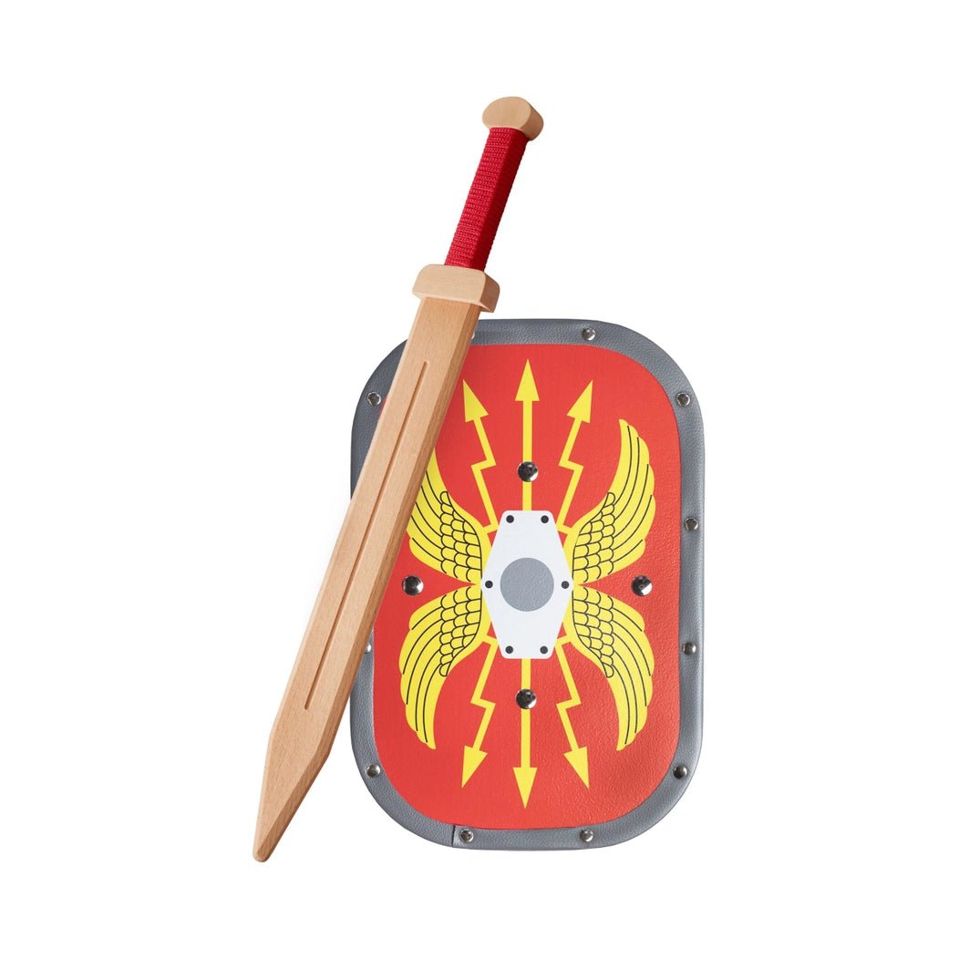 Woodsy Roman Sword and Shield Set - wood Wooden Toys for open-ended play - Title: Default Title