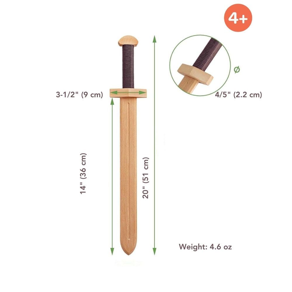 
                  
                    Woodsy Woodsy Small Double Edged Sword with Round Shield - blueottertoys-WD0704
                  
                