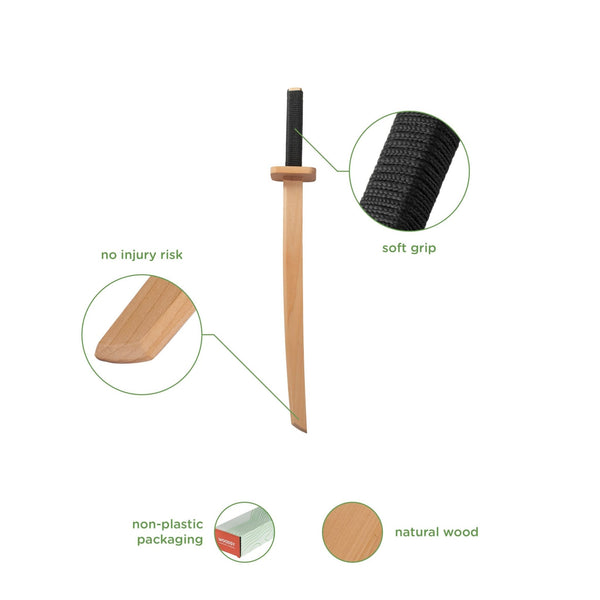Woodsy Wooden Samurai Sword | Wooden Toys- Blue Otter Toys