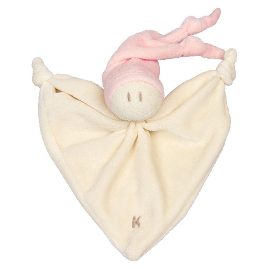 Keptin-Jr Organic Cotton Little Rattle Zmooz - Velour (4) - cotton Dolls for open-ended play - Color: Salmon Pink
