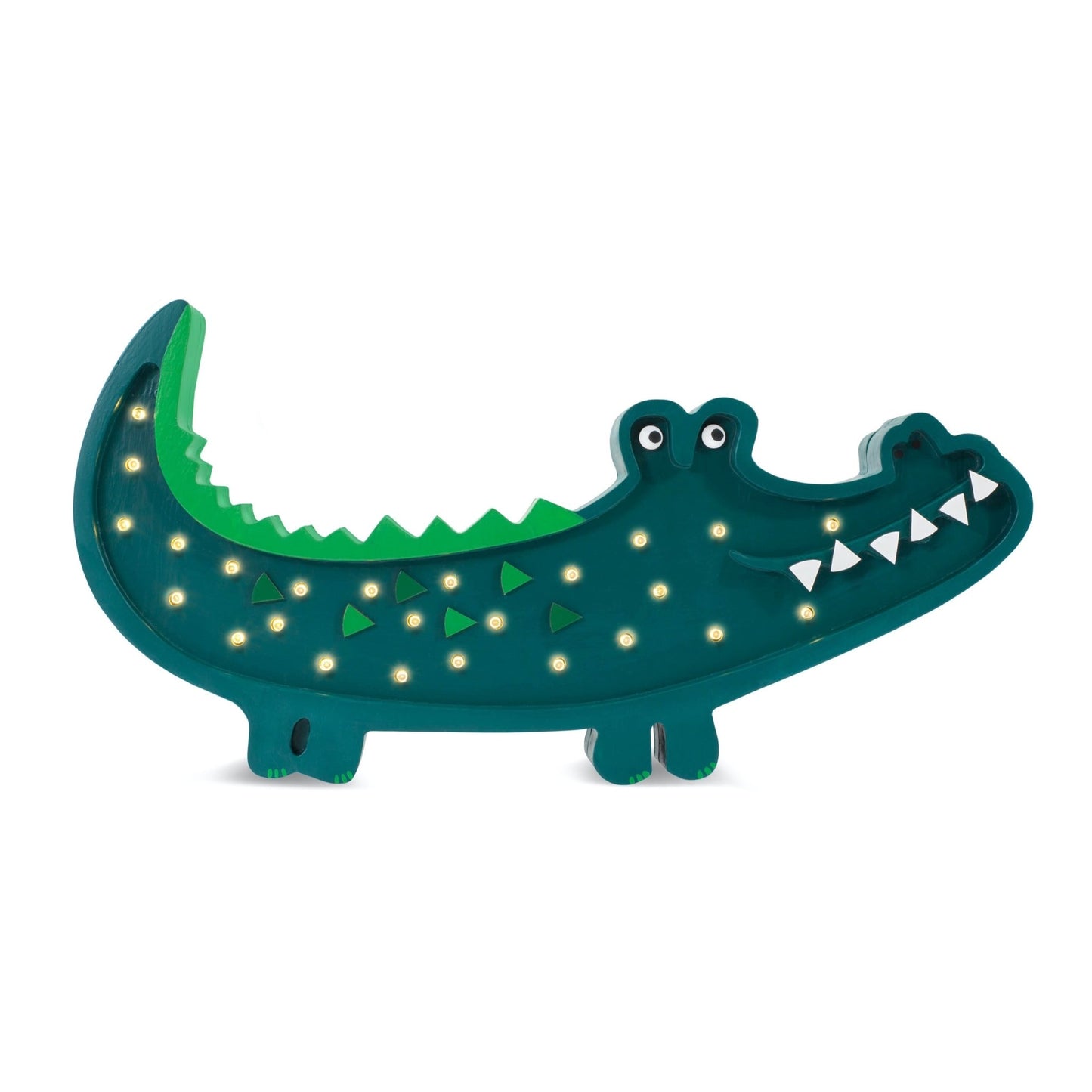 Little Lights Crocodile Lamp - wood, natural for open-ended play - Color: Green