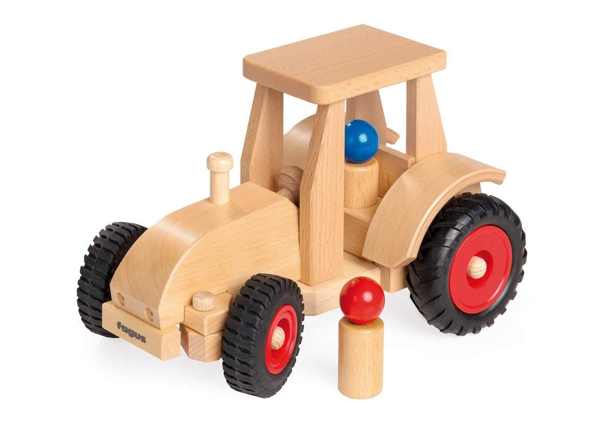 Fagus Modern Wooden Tractor - wood Vehicles for open-ended play - Title: Default Title