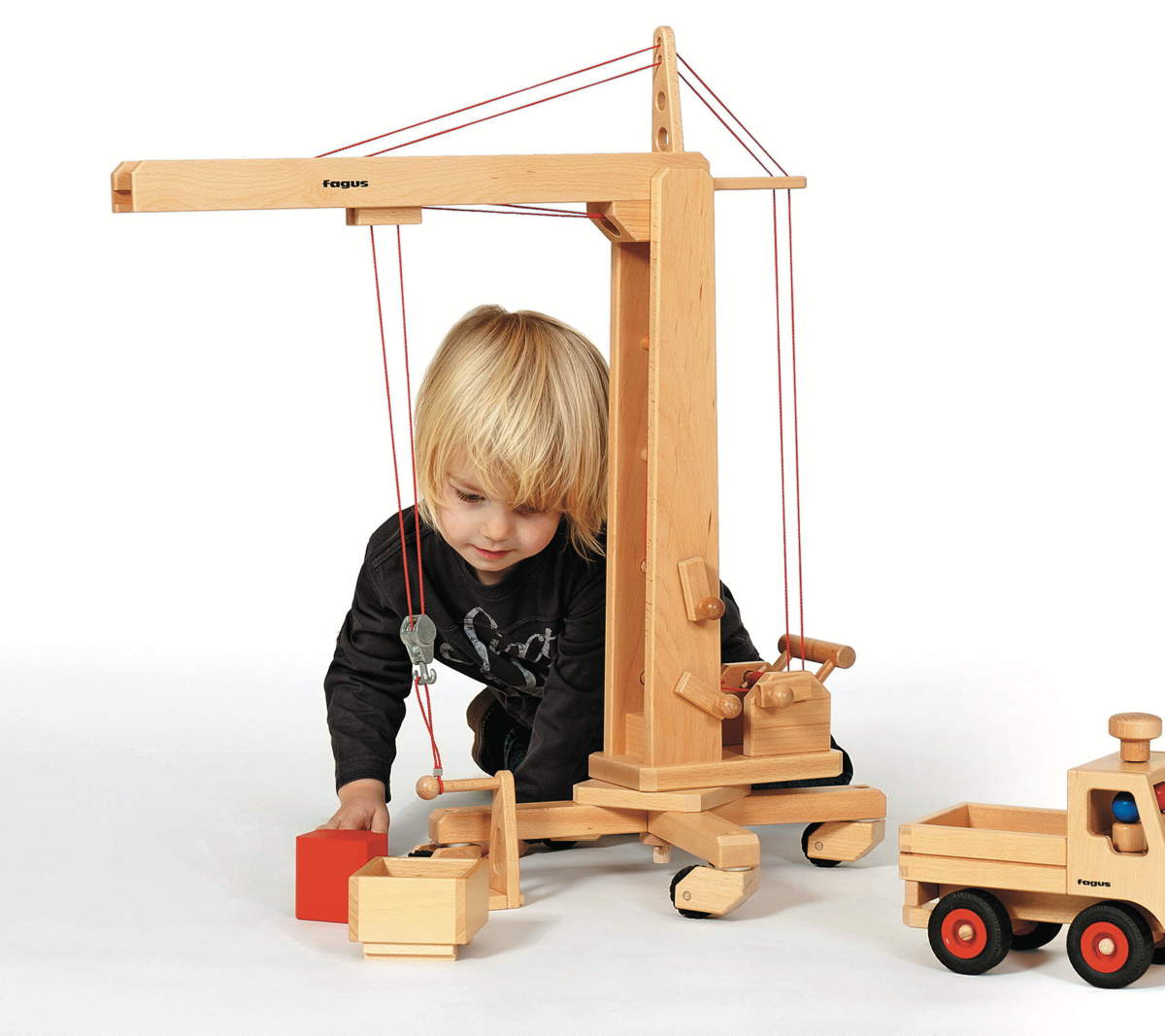 Fagus Tower Crane - Made in Germany - wood Vehicles for open-ended play - Title: Default Title