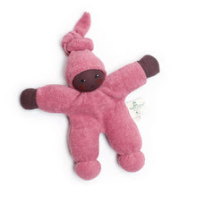 Nanchen Organic Cotton Waldorf Doll "Pimpel" Brown Skin - cotton, wool Dolls for open-ended play - Color: Raspberry