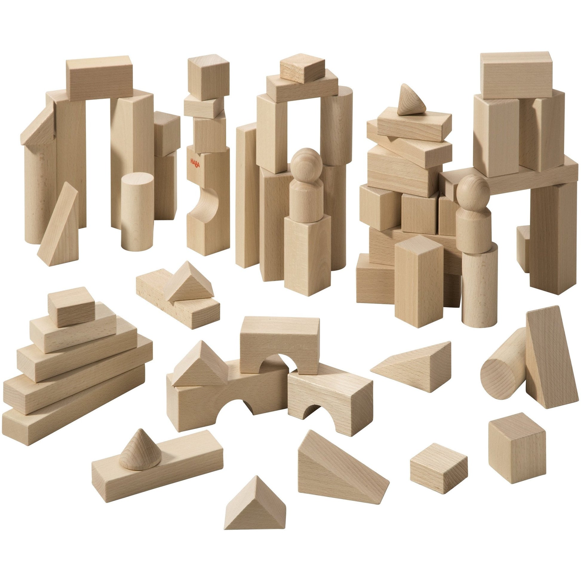 Haba Basic Building Blocks Starter Set (60 pcs) - wood, natural for open-ended play - Title: Default Title