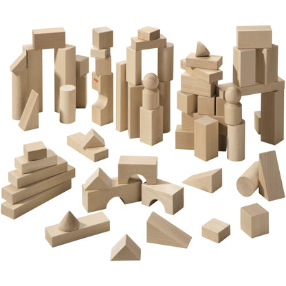 Haba Basic Building Blocks Starter Set (60 pcs) - wood, natural for open-ended play - Title: Default Title