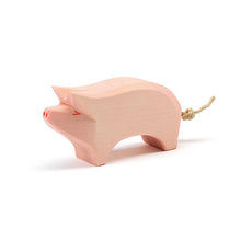 Ostheimer Wooden Figure - Pig, Head High - wood, natural Wooden Figures for open-ended play - Title: Default Title