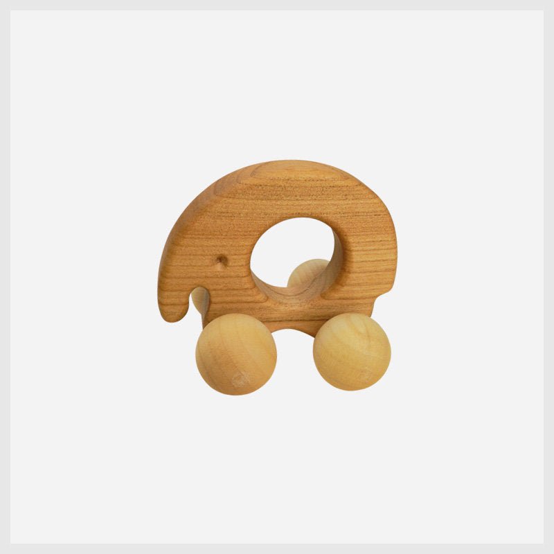 Elephant Clutching Toy - wood Baby & Toddler for open-ended play - Title: Default Title