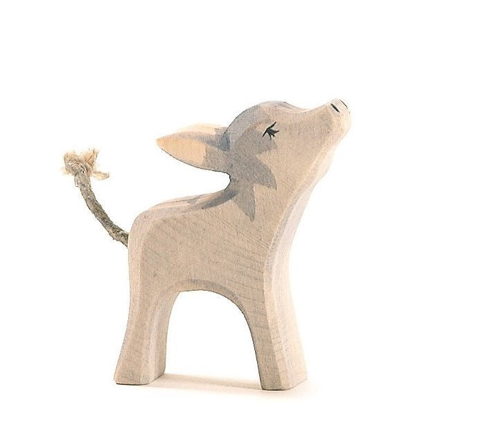 Ostheimer Wooden Donkey, Small head high - wood, natural Wooden Figures for open-ended play - Title: Default Title