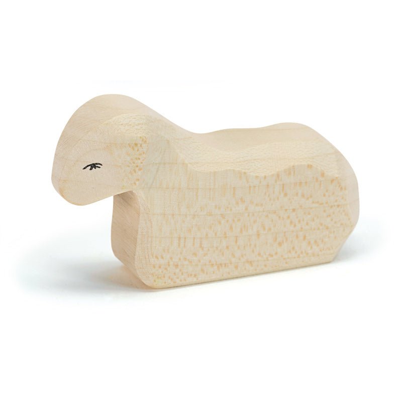 Ostheimer Wooden Lamb, Resting - wood, natural Wooden Figures for open-ended play - Title: Default Title