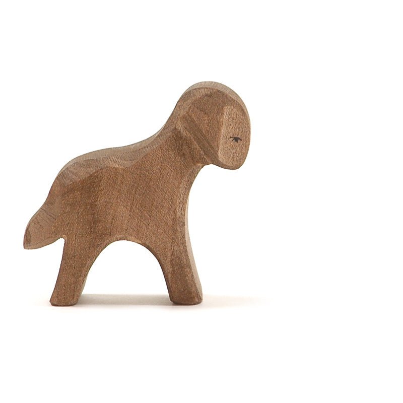 Ostheimer Brown lamb, standing - wood, natural Wooden Figures for open-ended play - Title: Default Title