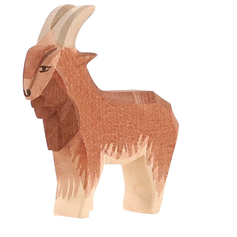 Ostheimer Wooden Figure - Goat, Male - wood, natural Wooden Figures for open-ended play - Title: Default Title