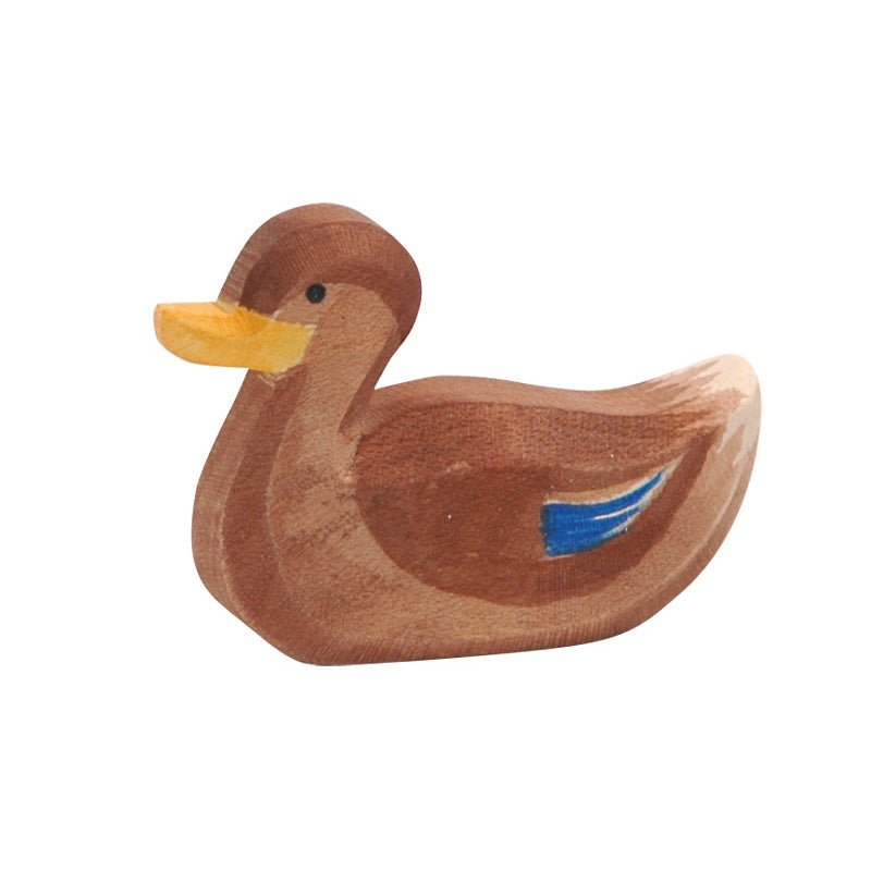Ostheimer Duck Swimming - wood, natural Wooden Figures for open-ended play - Title: Default Title