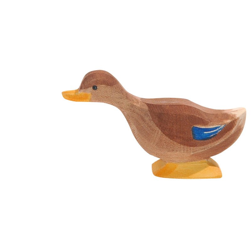 Ostheimer Wooden Figure - Duck, Long Neck - wood, natural Wooden Figures for open-ended play - Title: Default Title