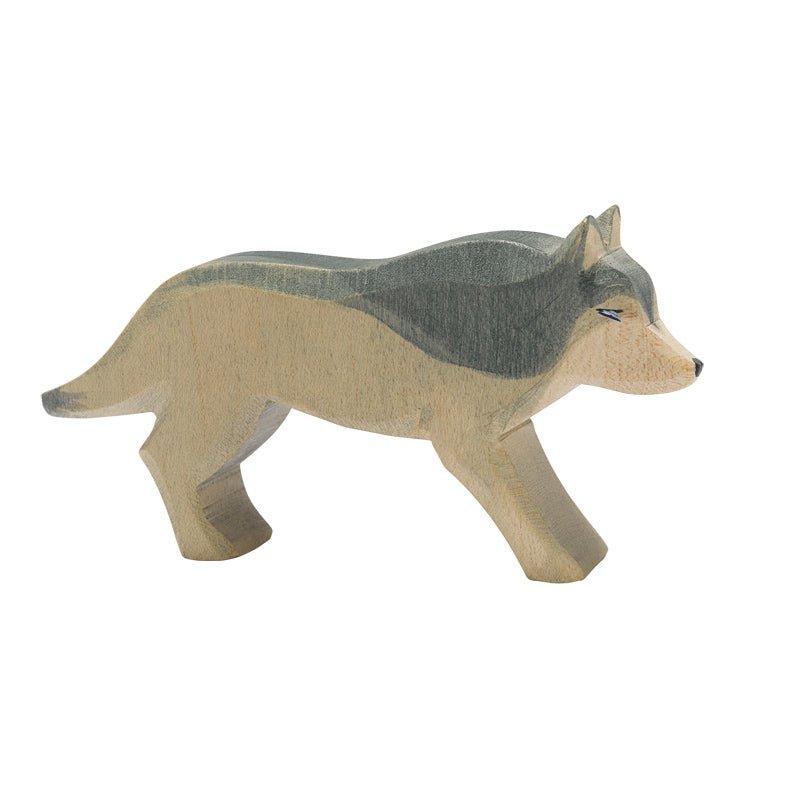 Ostheimer Wolf Running / Walking - wood, natural Wooden Figures for open-ended play - Title: Default Title