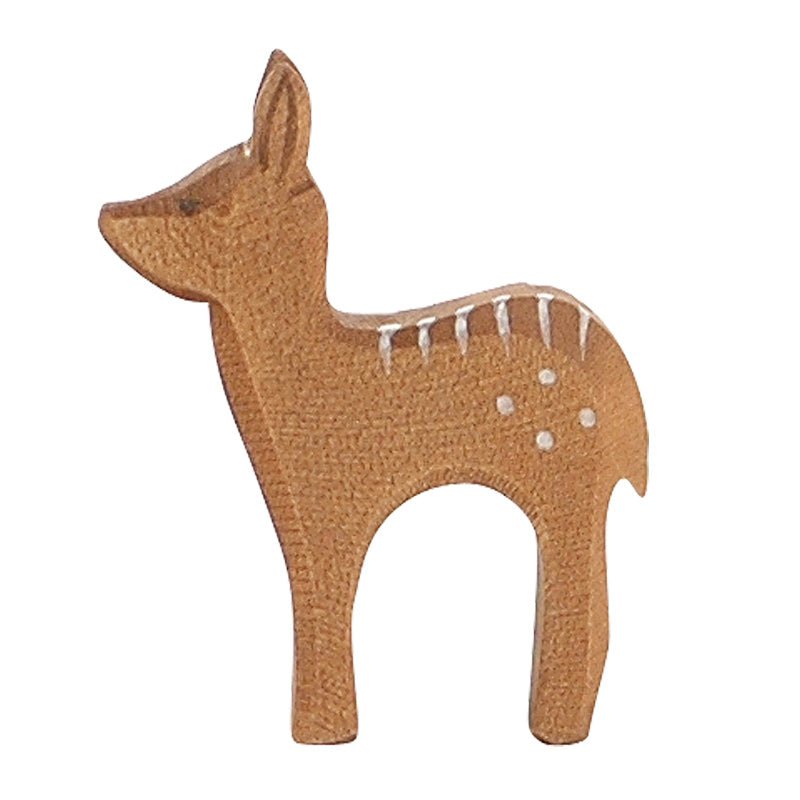 Ostheimer Wooden Figure - Red Deer, Fawn Standing - wood, natural Wooden Figures for open-ended play - Title: Default Title