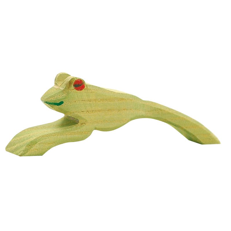 Ostheimer Wooden Frog, Jumping - wood, natural Wooden Figures for open-ended play - Title: Default Title