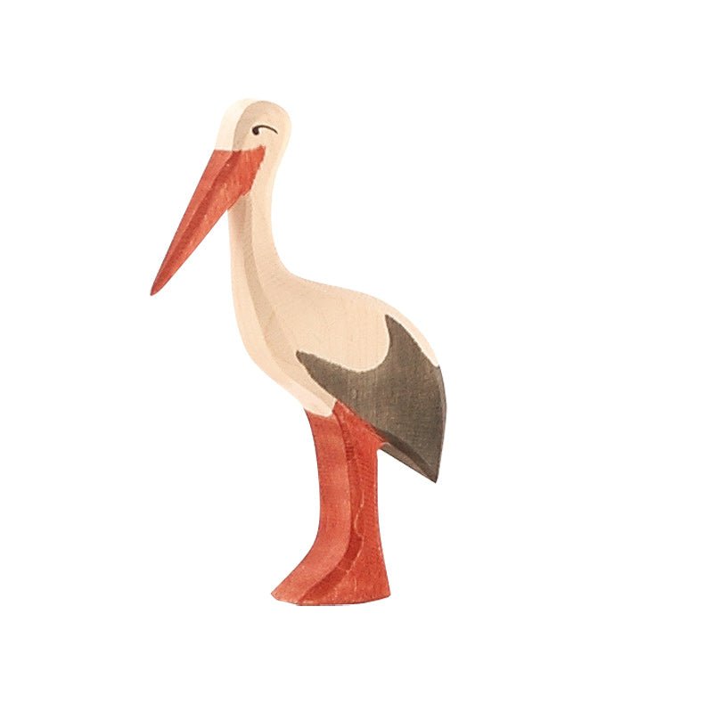 Ostheimer Wooden Stork - wood, natural Wooden Figures for open-ended play - Title: Default Title