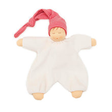 Nanchen Organic Cotton Waldorf Style Doll "Sleepy Head" - cotton, wool Dolls for open-ended play - Color: Red
