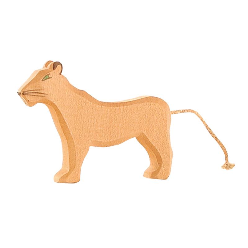 Ostheimer Wooden Lioness - wood, natural Wooden Figures for open-ended play - Title: Default Title