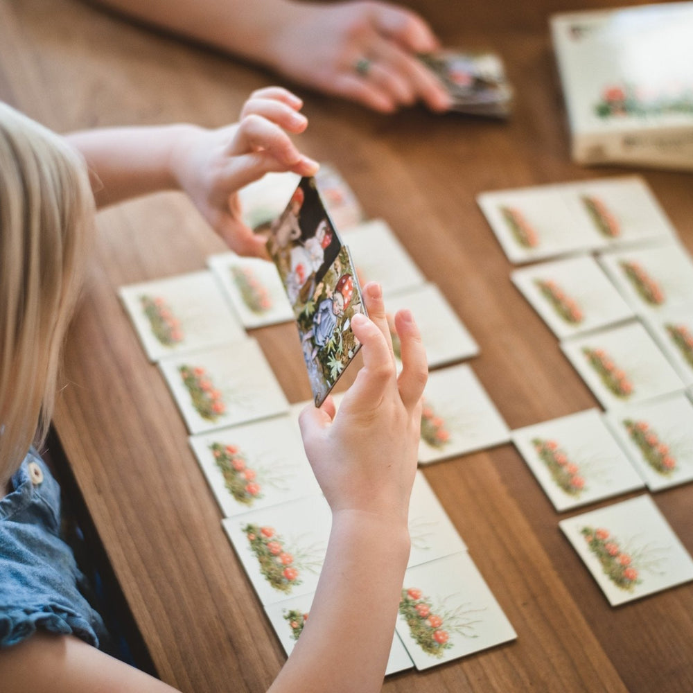 
                  
                    Elsa Beskow Elsa Beskow "Tomtebobarnen" or Children of the Forest Memory Game (32 cards - 16 Sets) for 2-6 Players - blueottertoys-HM31703
                  
                