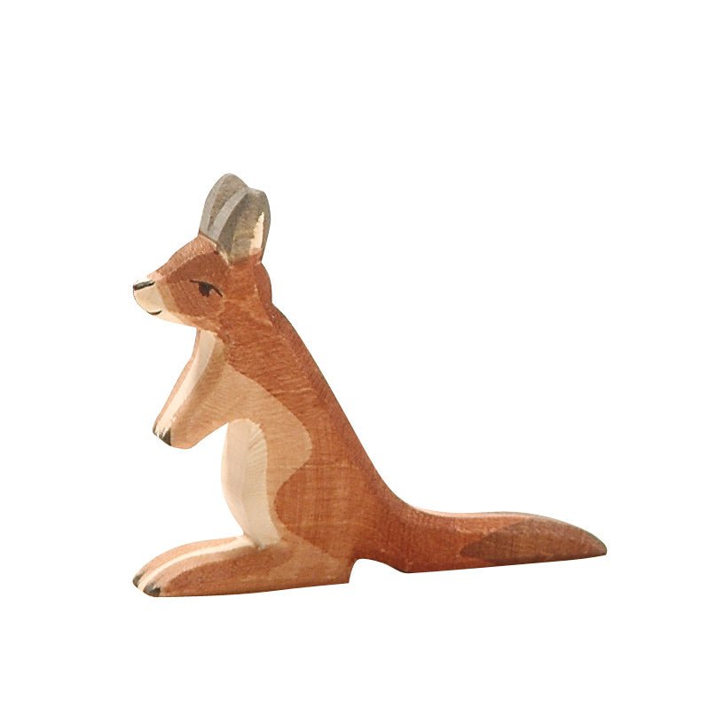 Ostheimer Kangaroo, small - wood, natural Wooden Figures for open-ended play - Title: Default Title