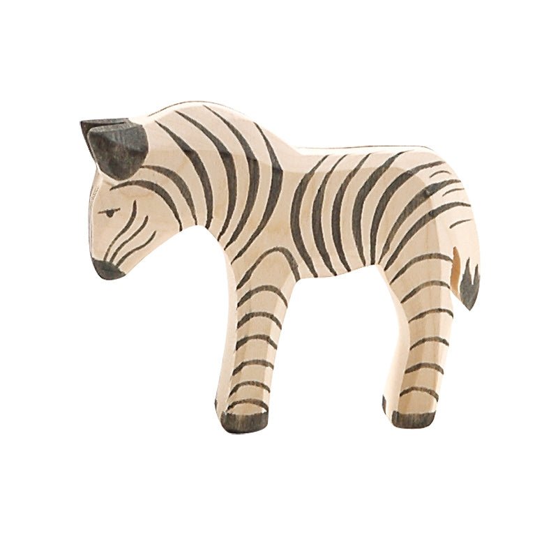 Ostheimer Wooden Zebra, Small - wood, natural Wooden Figures for open-ended play - Title: Default Title