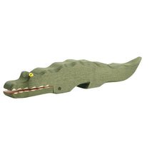 Ostheimer Wooden Crocodile - wood, natural Wooden Figures for open-ended play - Title: Default Title