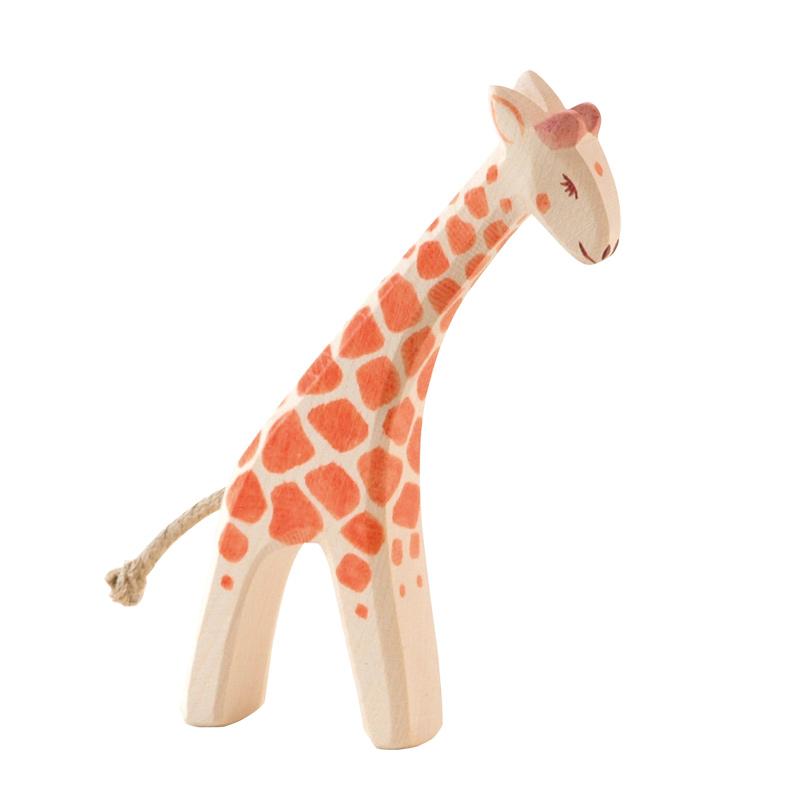 Ostheimer Giraffe Small - Head Low - wood, natural Wooden Figures for open-ended play - Title: Default Title