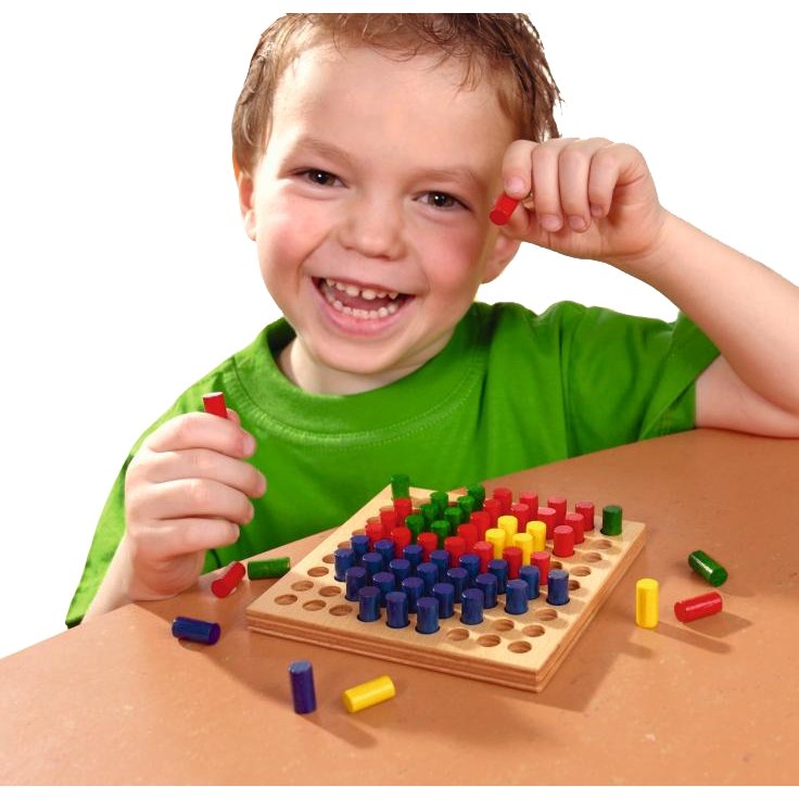 Haba Colorful Peg Board Set - wood Games for open-ended play - Title: Default Title