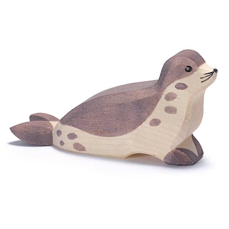 Ostheimer Wooden Sea Lion, Head Low - wood, natural Wooden Figures for open-ended play - Title: Default Title