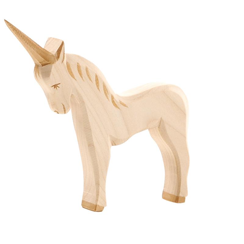 Ostheimer Wooden Unicorn - wood, natural Wooden Figures for open-ended play - Title: Default Title