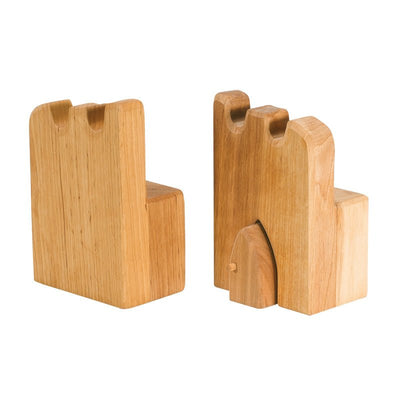 2 Parapets w/ 1 portal - wood, natural Castle for open-ended play - Title: Default Title