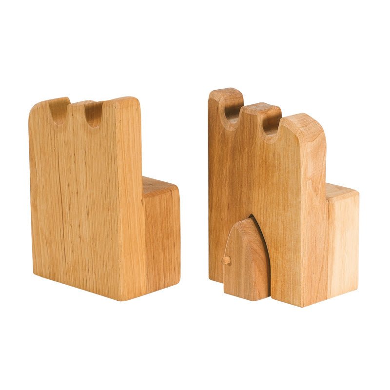 2 Parapets w/ 1 portal - wood, natural Castle for open-ended play - Title: Default Title