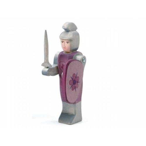 Ostheimer Knight Figurine Standing Red - wood, natural Wooden Figures for open-ended play - Title: Default Title