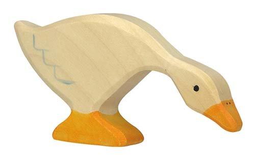 Holztiger Holztiger Goose Eating Toy Figure - blueottertoys-HT80028