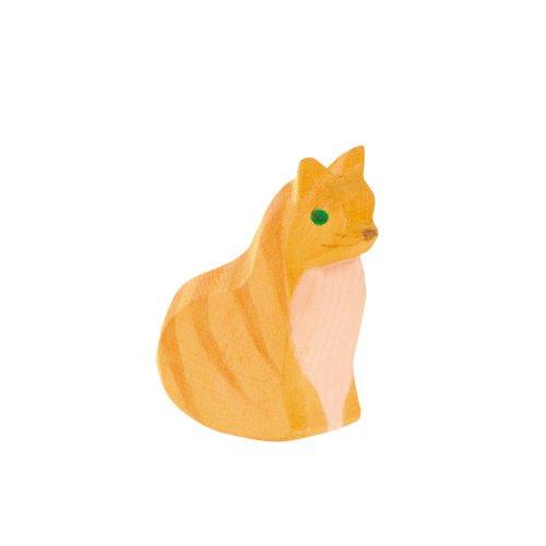 Ostheimer Cat Sitting - wood, natural Wooden Figures for open-ended play - Title: Default Title