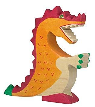 Holztiger Dragon Toy Figure (Multiple Colors Available) - wood Wooden Figures for open-ended play - Color: Red