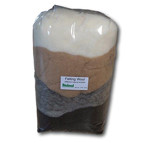 Filges Bioland Organic Plant-Dyed Felting Wool, Natural Shades, 200 grams - blueottertoys-FG0165