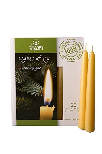 blueottertoys Dipam Beeswax Lights of Joy Christmas Tree Candles 4" (20 Pack) - blueottertoys-MC95102513